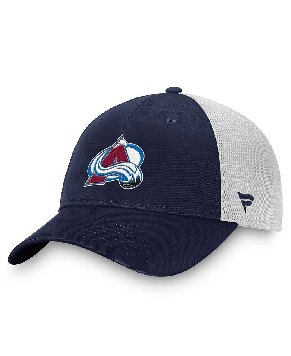 Мужская кепка-тракер Fanatics Colorado Avalanche Core Primary Logo, темно-синяя/белая