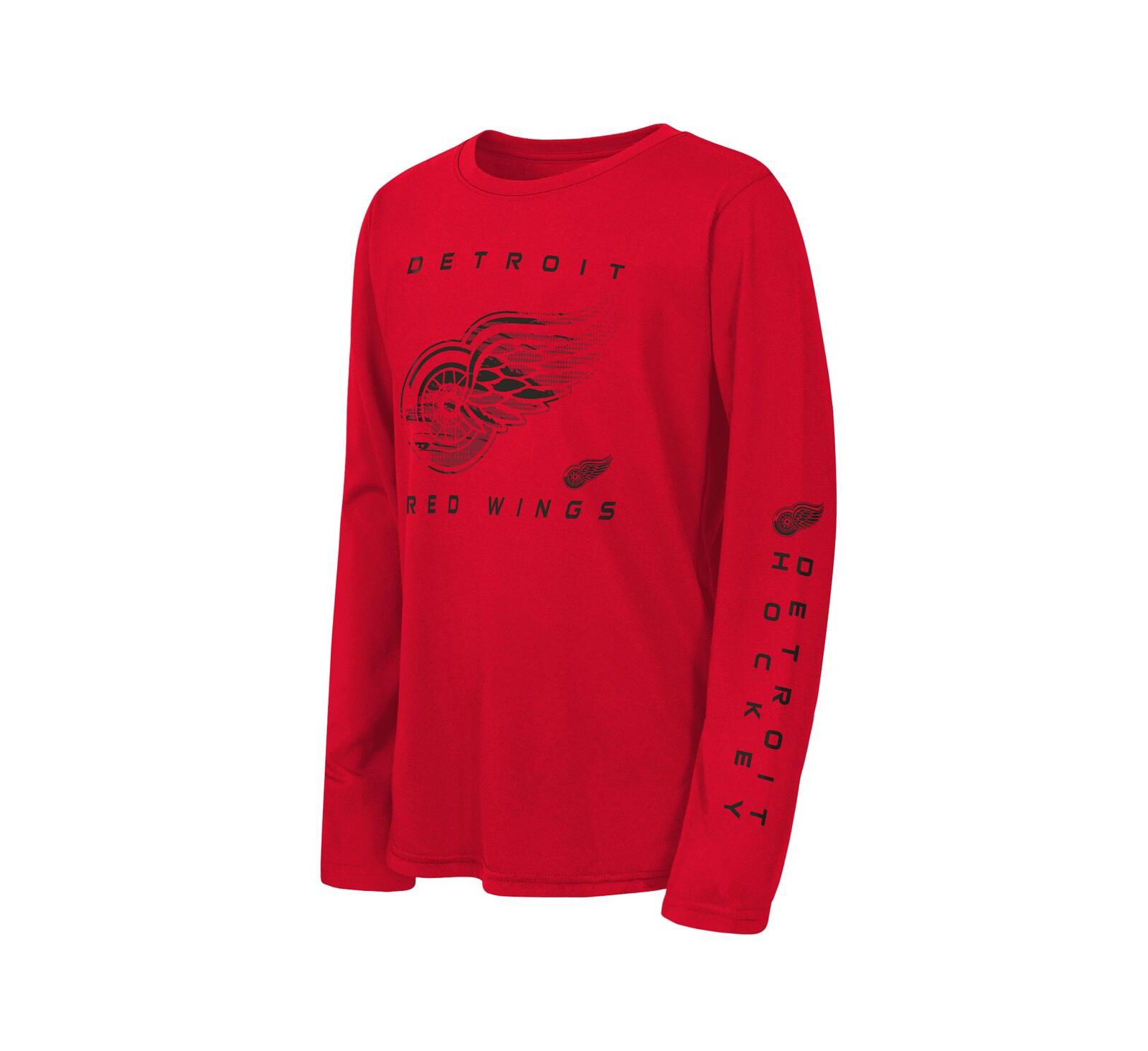 Футболка Outerstuff с длинным рукавом Detroit Red Wings для мальчиков и девочек