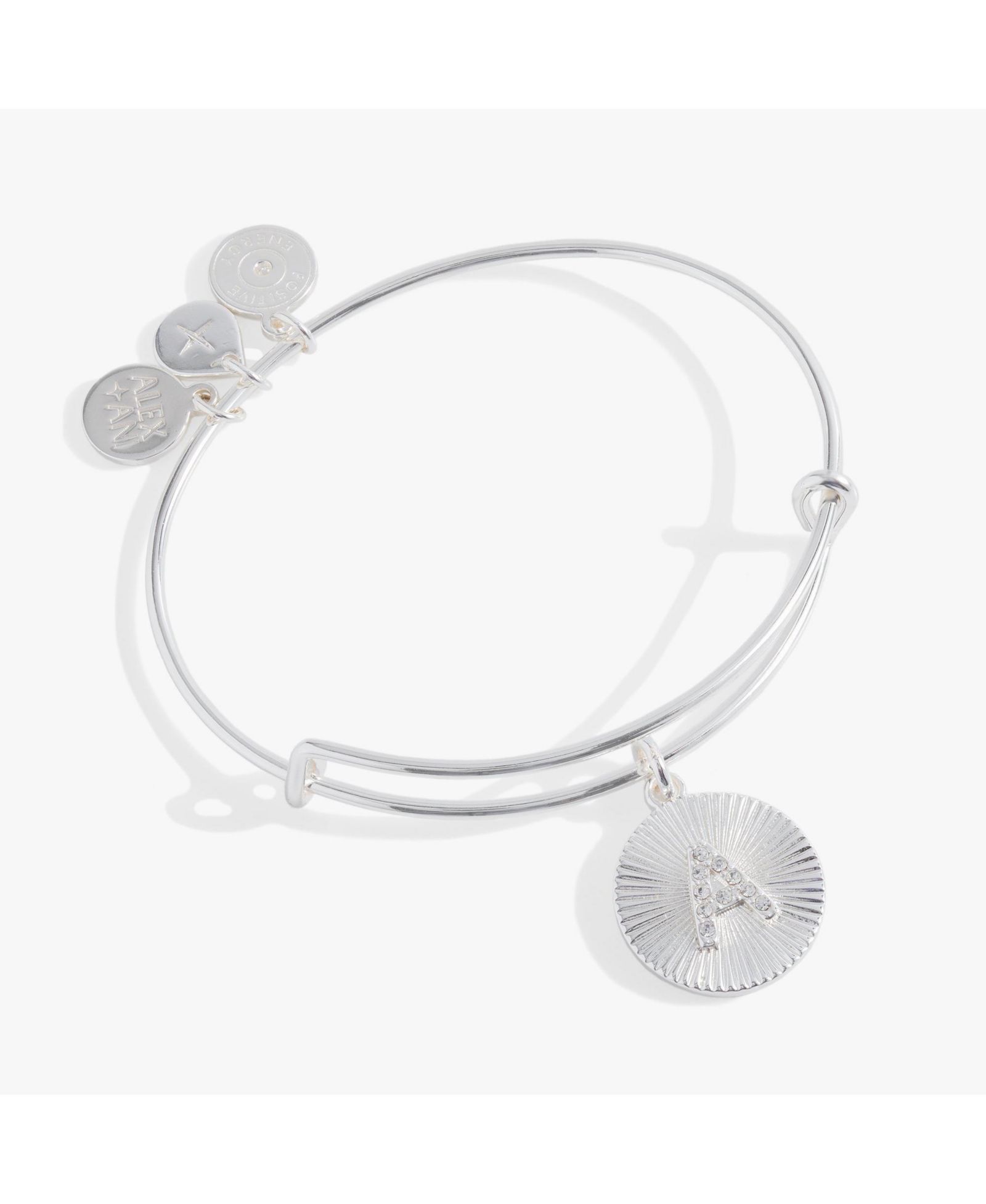 Pave Starburst Texture Initial Bangle Bracelet Z