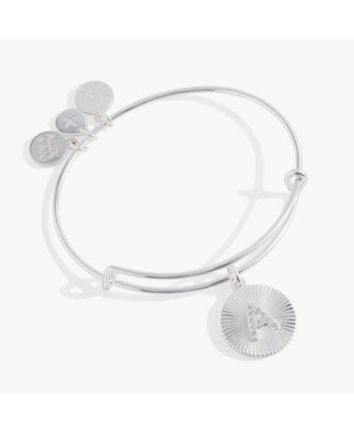 Alex and Ani Pave Starburst Texture Initial Браслет-бэнгл Z