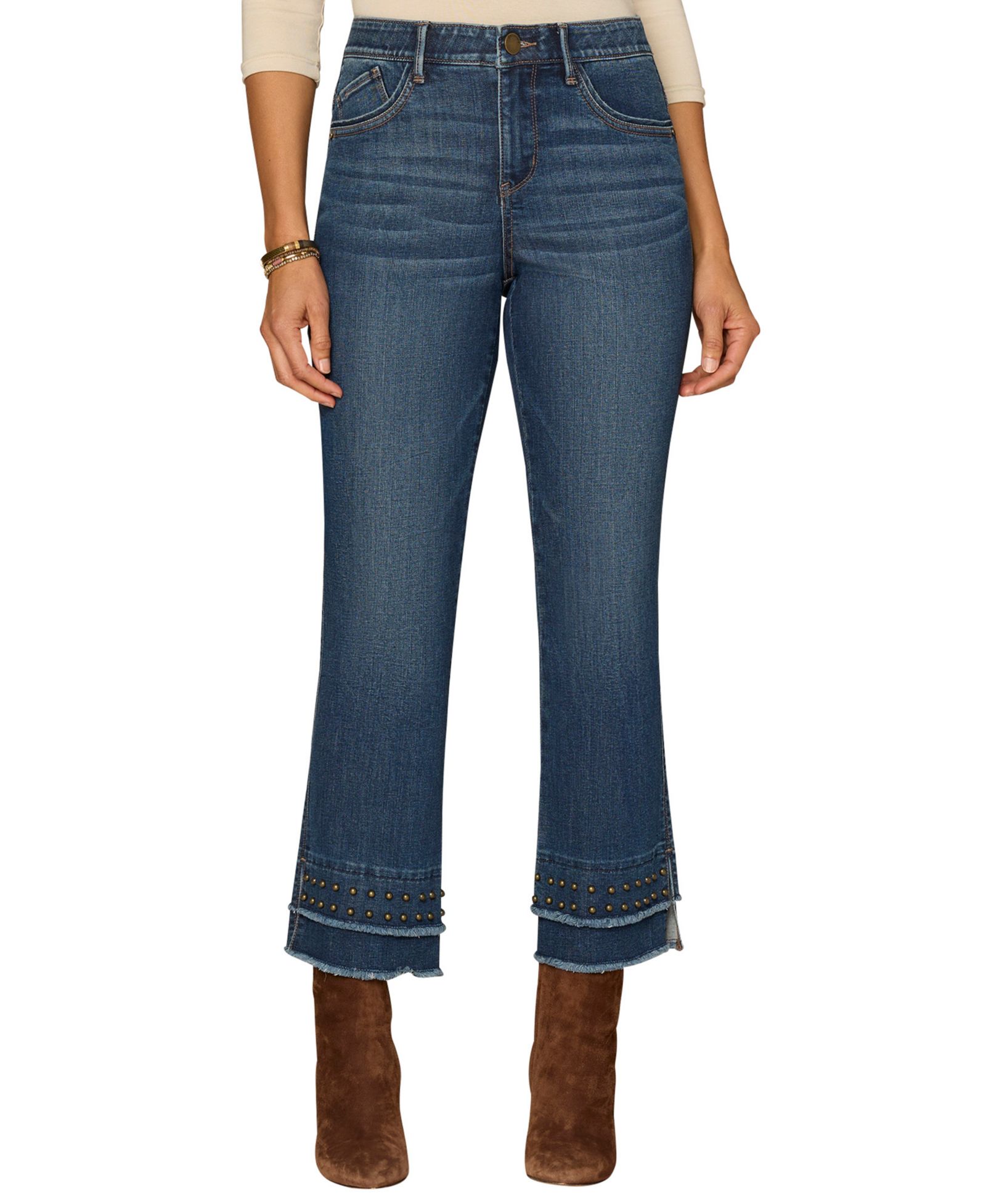 Democracy Women's Double Layer Fray Hem Jeans