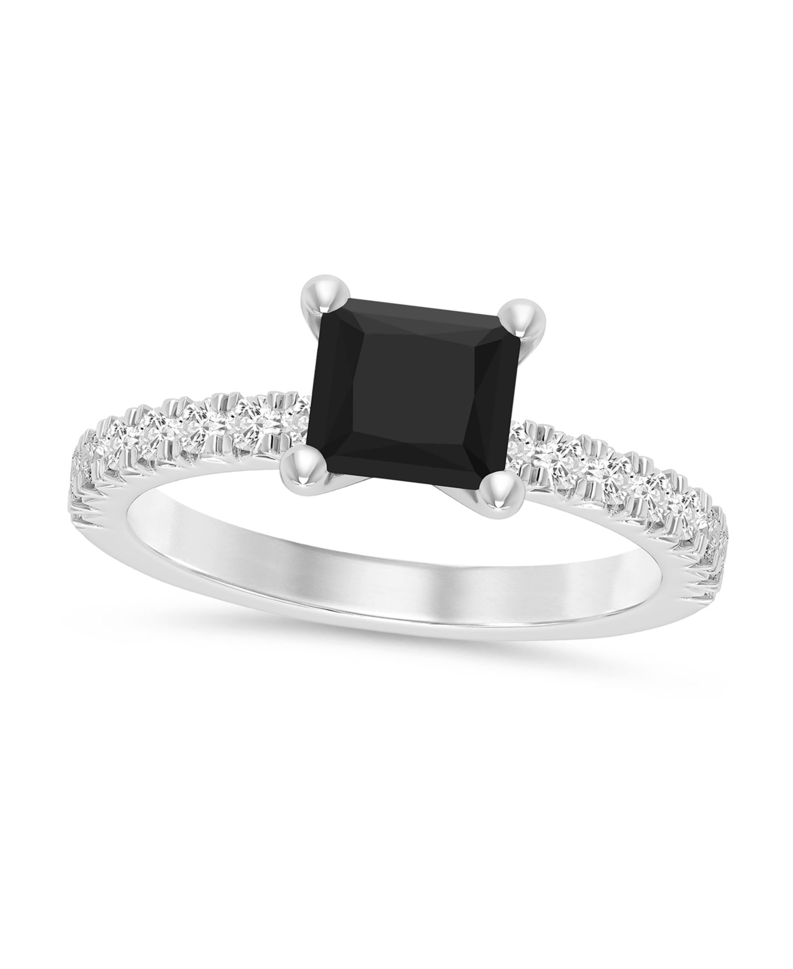 Помолвочное кольцо Macy's Black & White Diamond (1-1/2 ct. t.w.) в белом золоте 14k