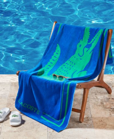 Полотенце для пляжа Lacoste Frame Crocodile Print Cotton, 36" x 72"