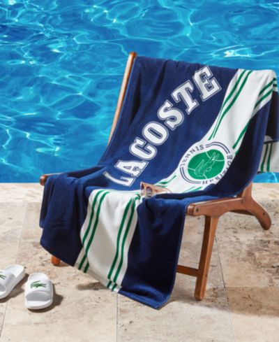 Пляжное полотенце Lacoste из хлопка с одним логотипом, 36" x 72"