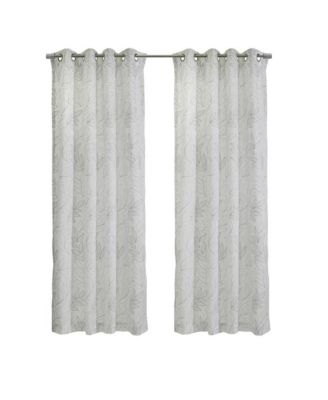 Habitat Valentina Sheer Window Treatment Tone on Tone Motif Grommet Curtain Panel for Bedroom Livingroom