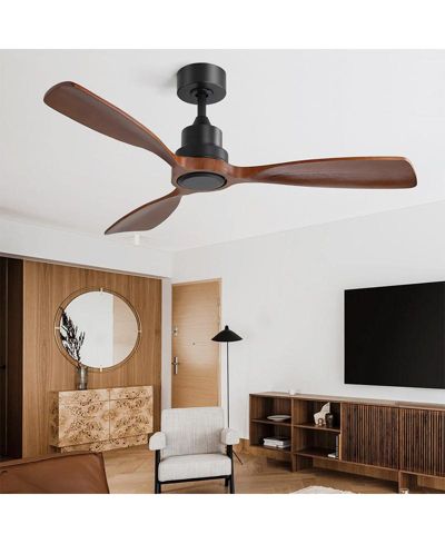 Sofucor 48-inch Modern Black 3-Blade Flush Mount Ceiling Fans Supports Remote Control 6-Speed Arbitrary Adjustment and Timing Function