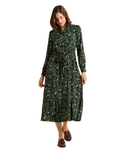 Brakeburn Women's Luna Long Sleeve Button Midi Dress