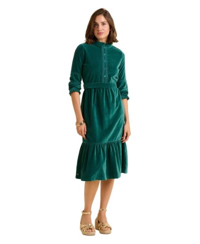 Brakeburn Women's Starry 3/4 Sleeve High Neck Midi Dress