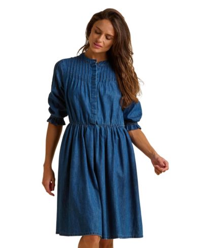 Brakeburn Women's Icylyn 3/4 Sleeve Round Neck Dress