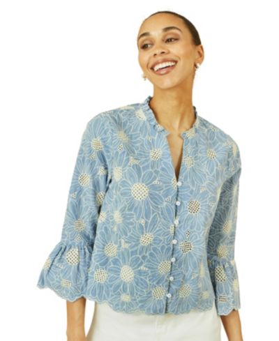 Yumi Women's Daisy Broderie Shirt