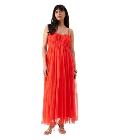 Warehouse Women's Tulle Strappy Bandeau Maxi Dress