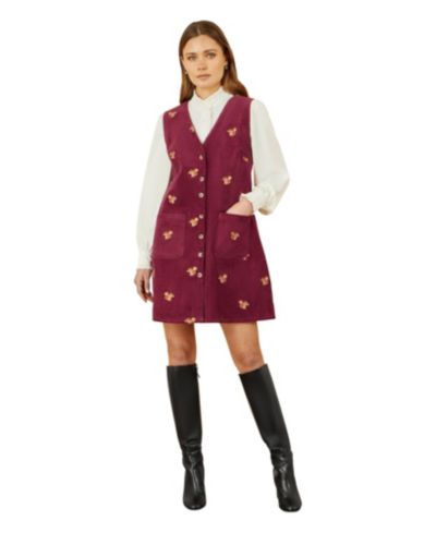 Женское платье Yumi V-Neck Cord Pinafore