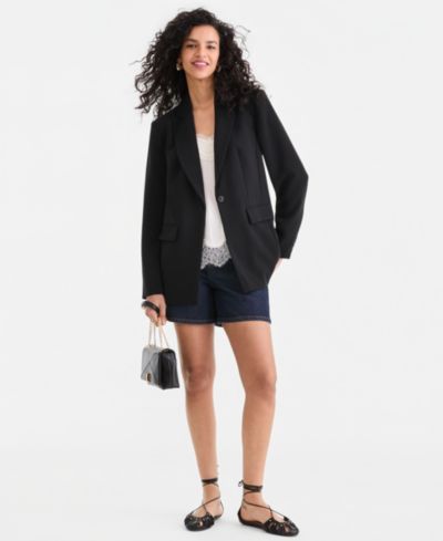 I.N.C. International Concepts Women's Oversized One-Button Blazer, Macy's Exclusive