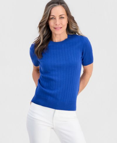 Женский джемпер Style & Co Petite Fine Gauge Rib Crewneck