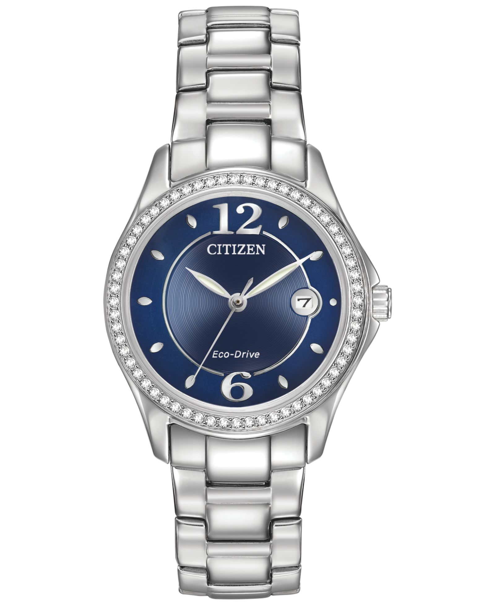 Женские часы Citizen Eco-Drive Crystal-Accented Stainless Steel Bracelet Watch 29mm FE1140-86L