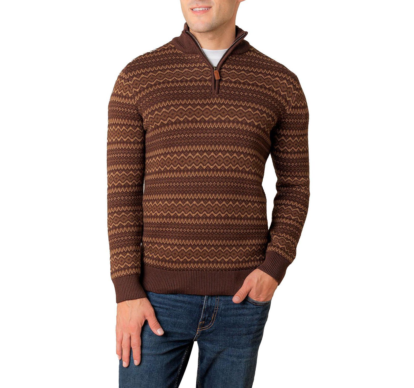 Hope & Henry Мужской органический half zip intarsia джемпер