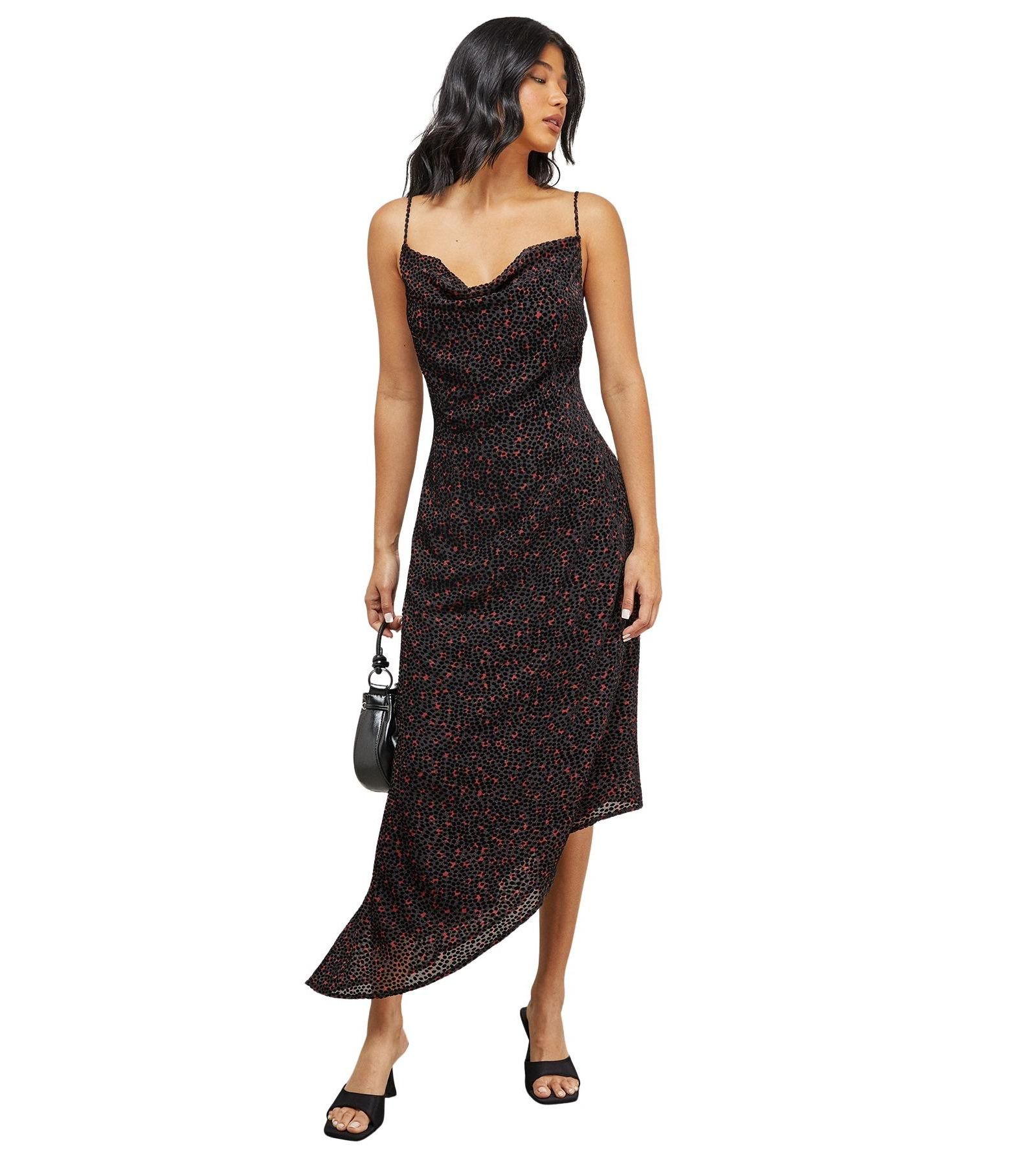 Платье Warehouse Women's Spot Devore Cowl Neck Maxi