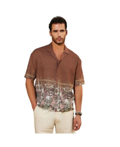 Мужская рубашка Campus Sutra Ash Brown Oversized