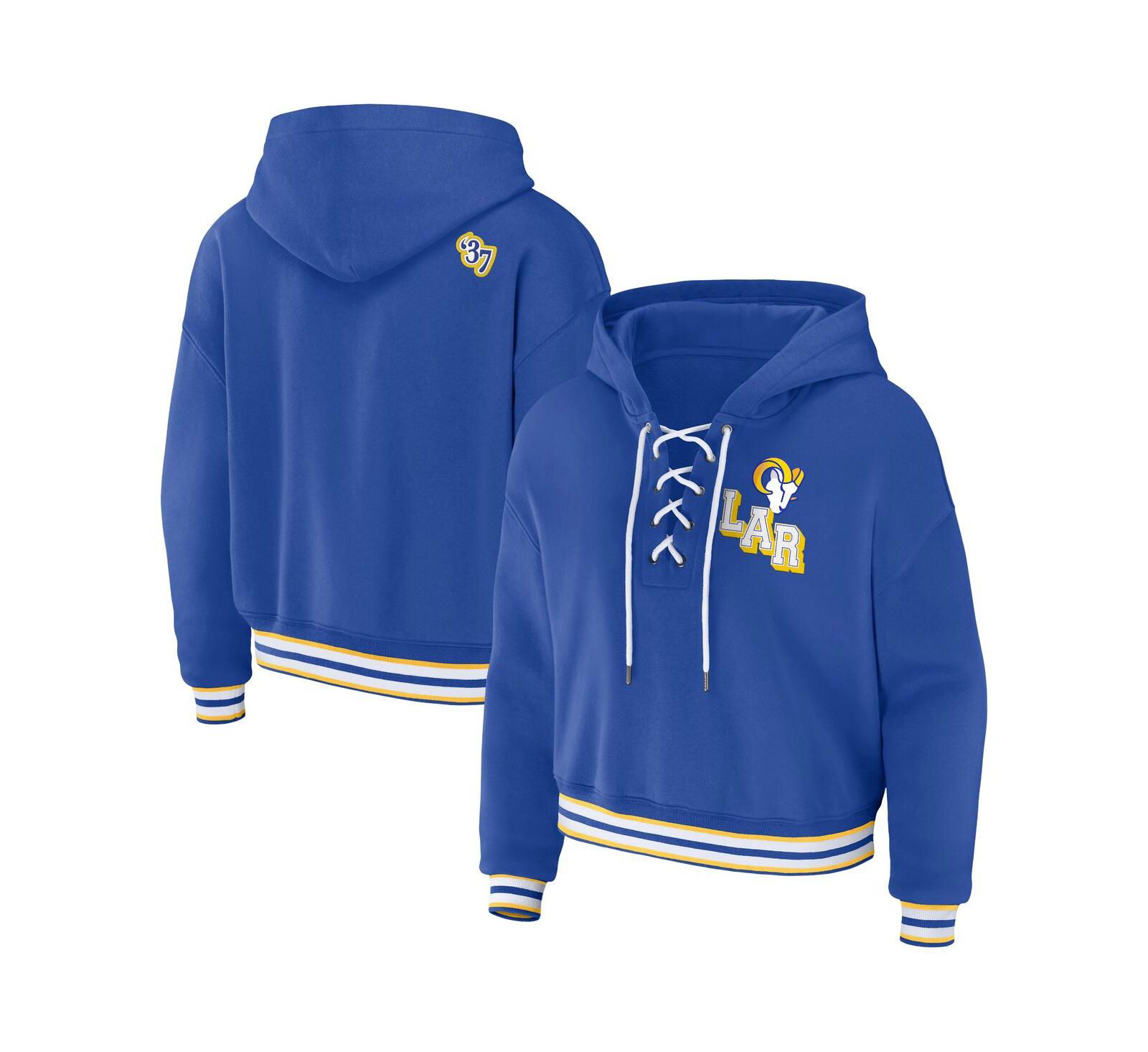 Женское худи WEAR by Erin Andrews Los Angeles Rams Plus Size с кружевной шнуровкой