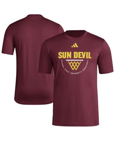 Мужская футболка Adidas Arizona State Sun Devils Basketball Practice Net Arch Pregame Maroon
