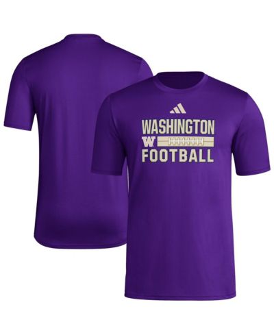 Adidas Мужская футболка Washington Huskies Locker Laces Out Pre-Game, фиолетовая
