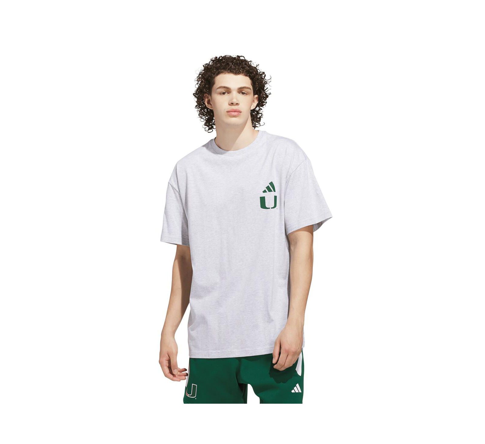 Adidas Men's Gray Miami Hurricanes Off-Court T-Shirt