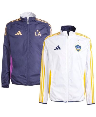 Мужская двусторонняя куртка на молнии Adidas LA Galaxy 2025 Anthem White/Navy