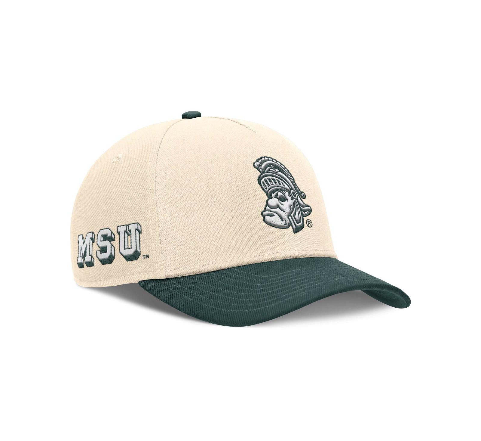 Nike Men's Natural/Green Michigan State Spartans Academic Rise Dri-FIT Adjustable Hat