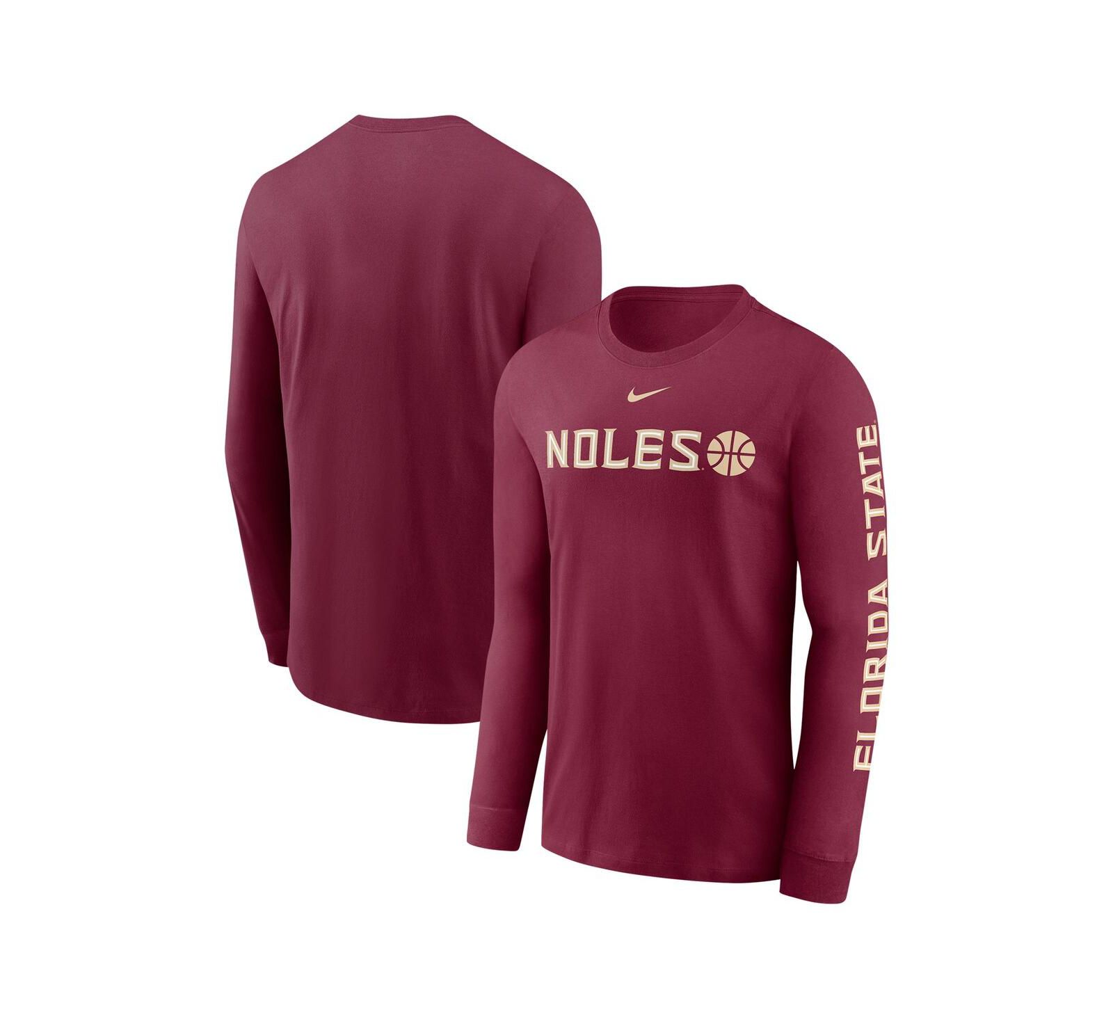 Nike Men's Garnet Florida State Seminoles Basketball Icon Two-Hit Long Sleeve T-Shirt