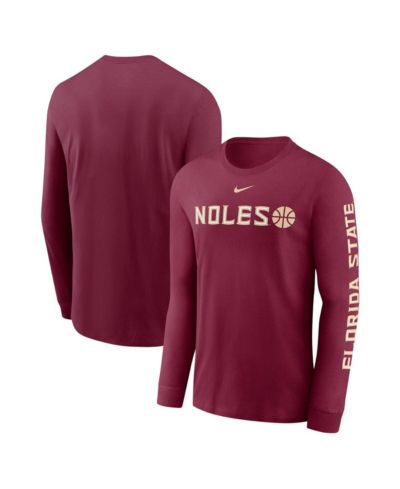 Nike Мужская футболка с длинным рукавом Florida State Seminoles Basketball Icon Two-Hit, цвета Garnet