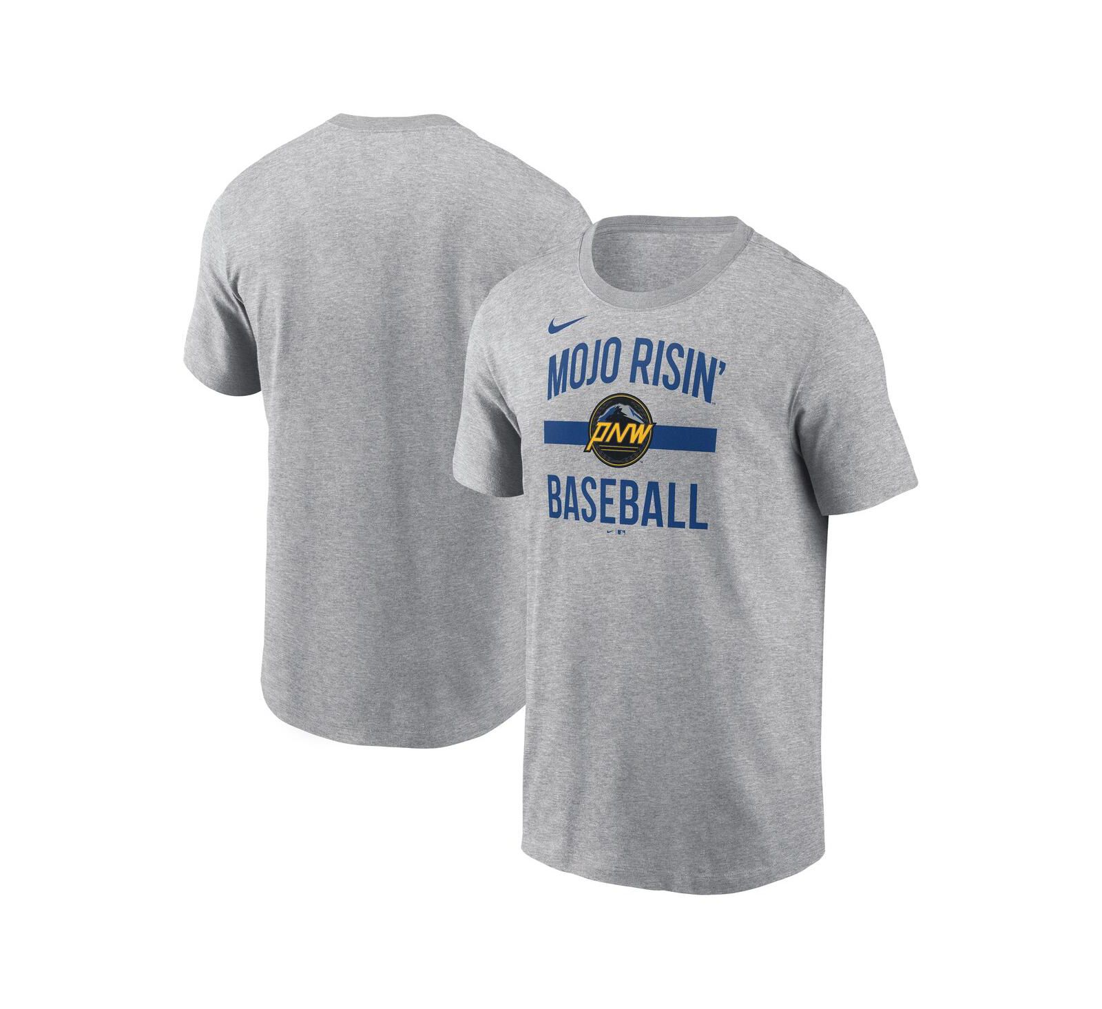 Nike Men's Heather Gray Seattle Mariners City Connect Arched Team Phrase T-Shirt