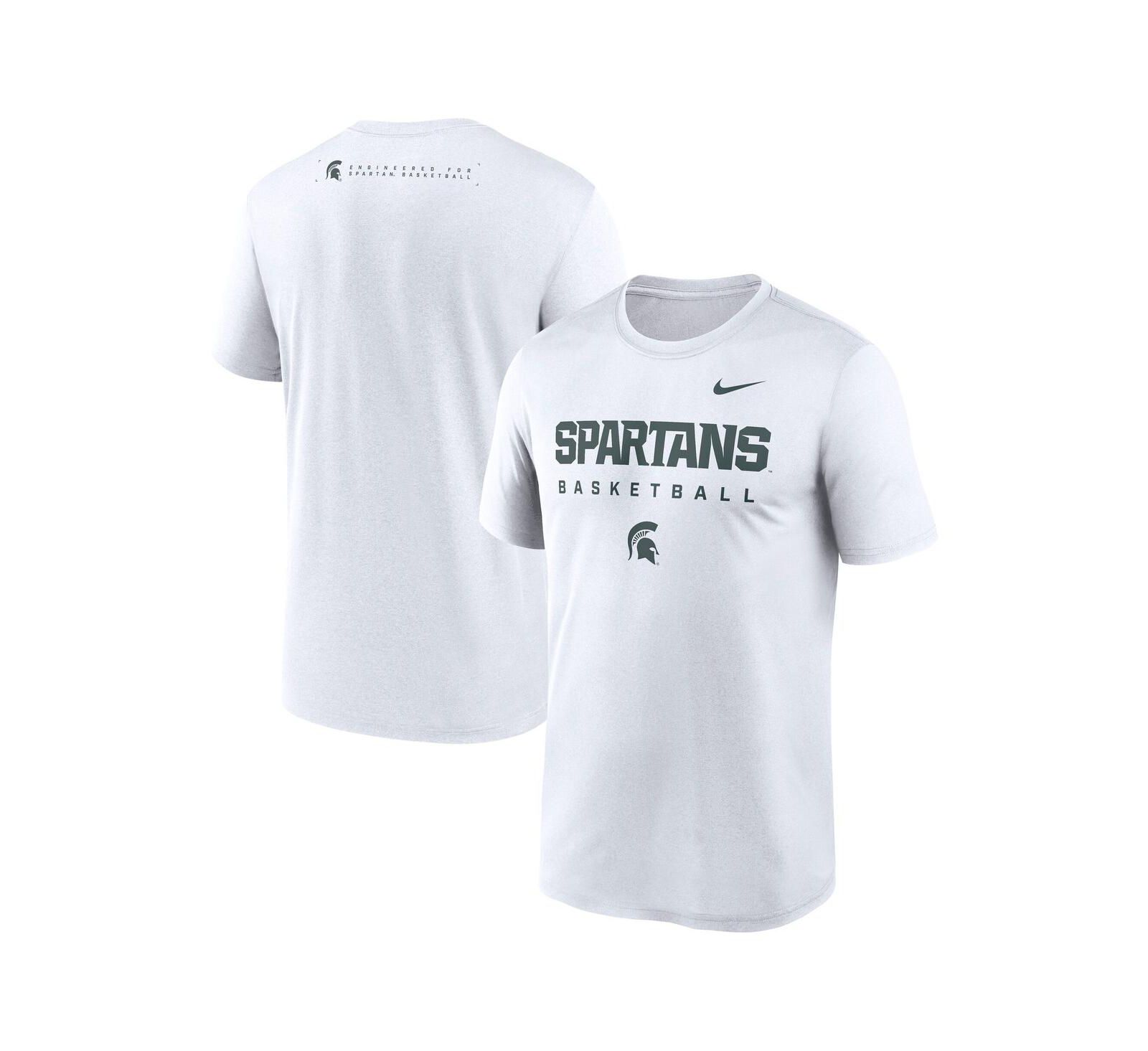 Nike мужская футболка Michigan State Spartans 2025 Courtside Basketball Legend Dri-FIT, белая