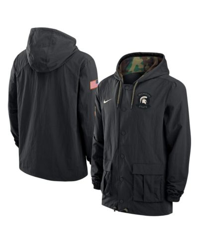 Nike Men's Black Michigan State Spartans 2025 NCAA Military Appreciation Full-Snap Jacket
