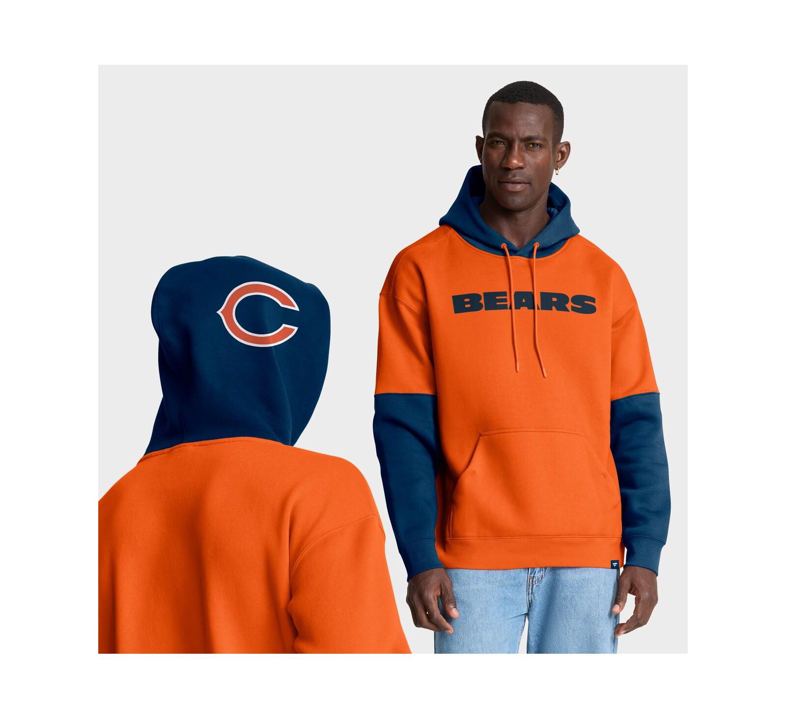Мужское худи Fanatics Chicago Bears оранжевого цвета