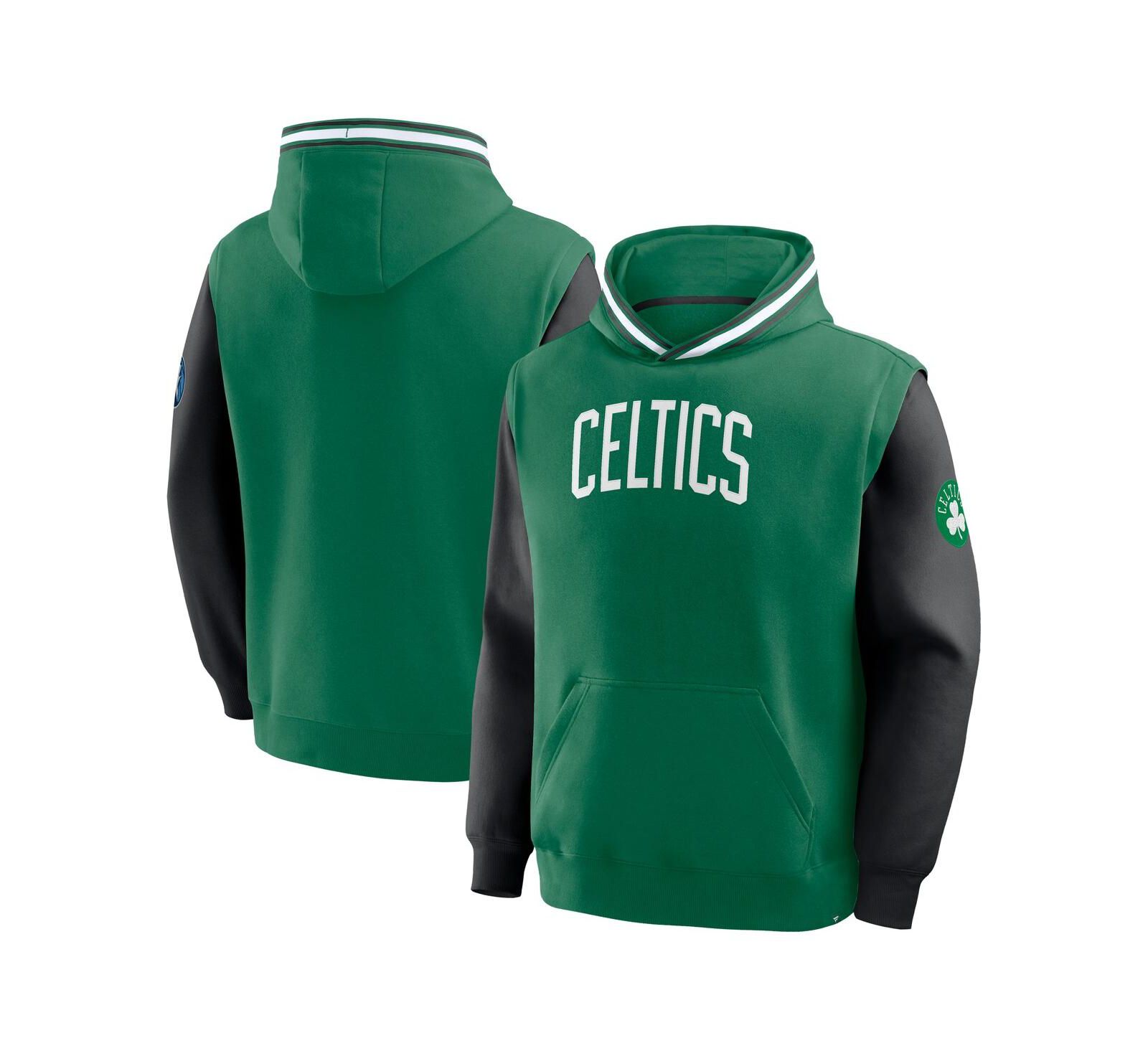 Мужское худи Fanatics Boston Celtics Half Court Shot Clock Fastbreak, Kelly Green/Black