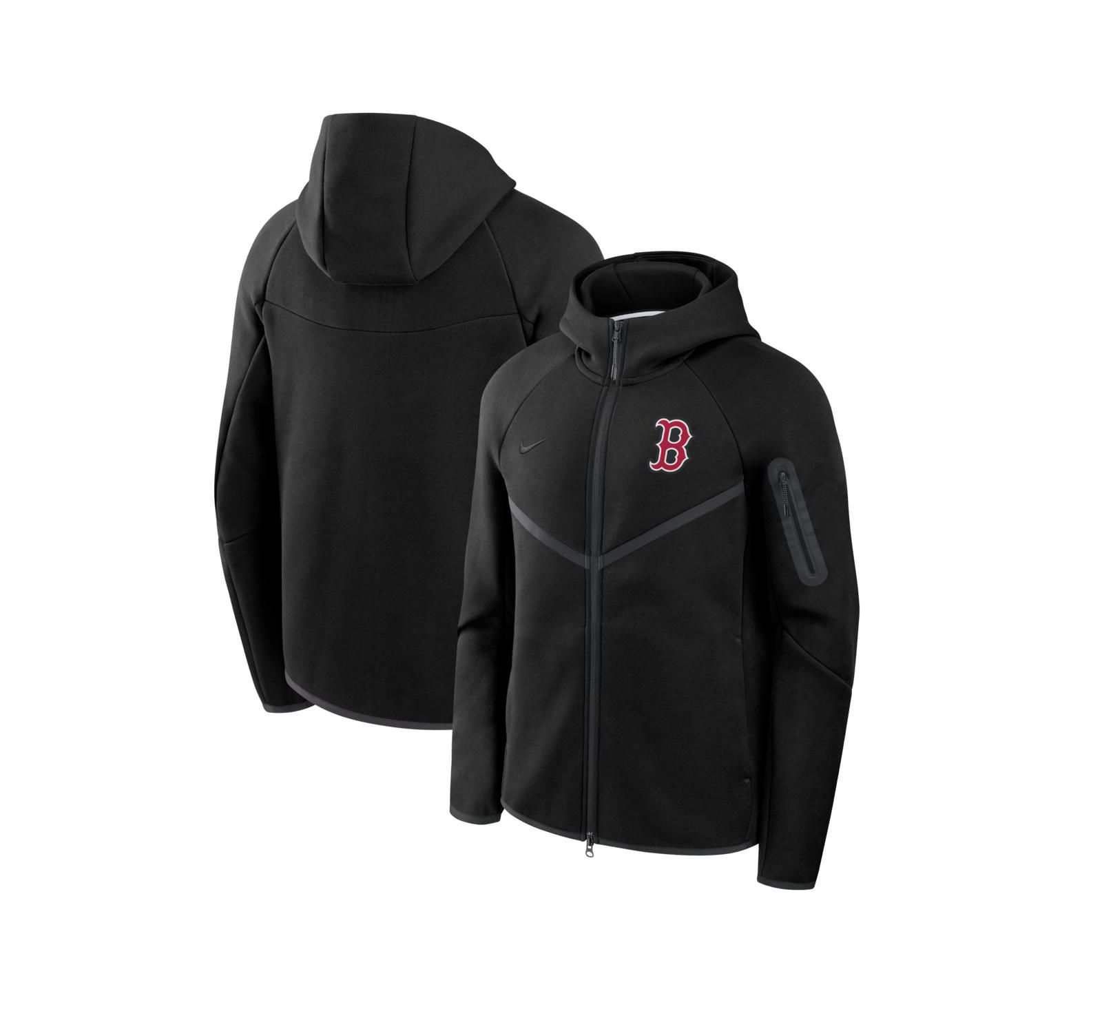 Мужская ветровка Nike Boston Red Sox Tech Fleece Windrunner Full-Zip Hoodie Black