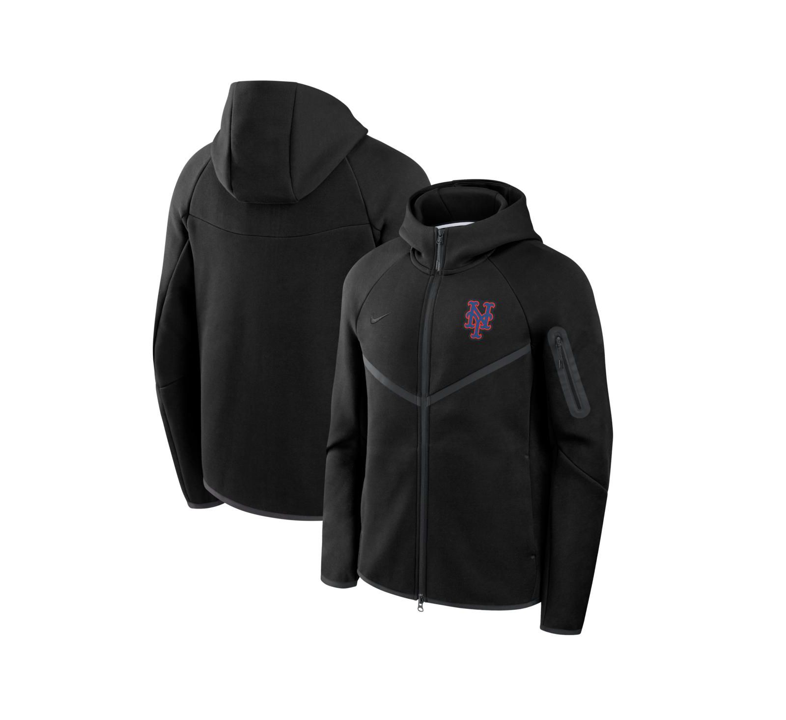 Nike Men's Black New York Mets Tech Fleece Windrunner Full-Zip Hoodie Jacket
