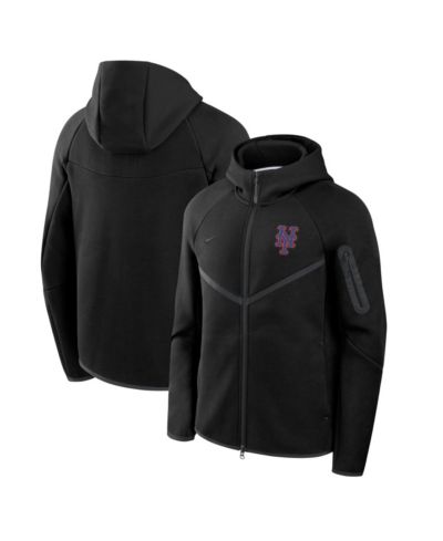 Худи-куртка Nike Men's Black New York Mets Tech Fleece Windrunner Full-Zip