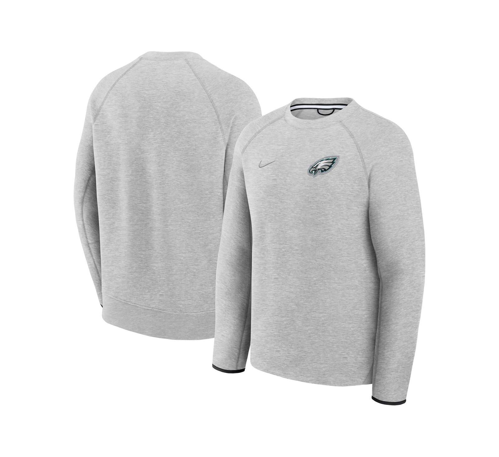 Nike свитшот Tech Fleece Raglan Мужской, серый меланж, Philadelphia Eagles