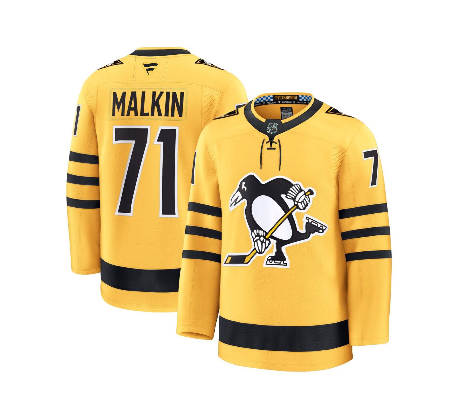 Джерси Fanatics Men's Evgeni Malkin Gold Pittsburgh Penguins