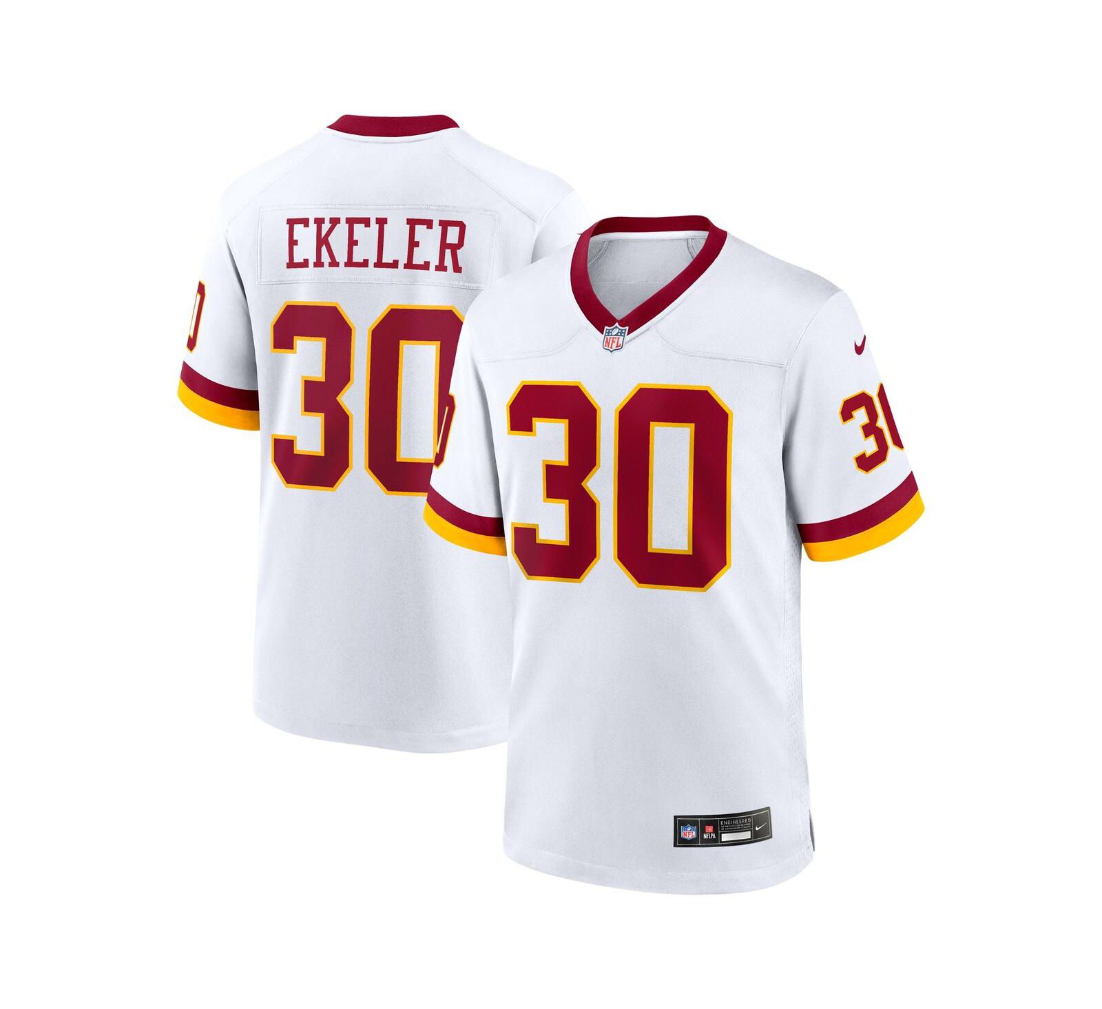 Мужская джерси Nike Austin Ekeler White Washington Commanders Game Super Bowl Era