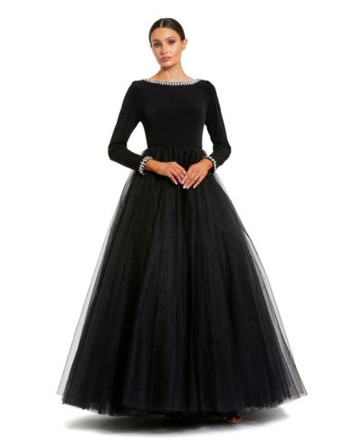 Mac Duggal Женское вечернее платье в пол с тюлем