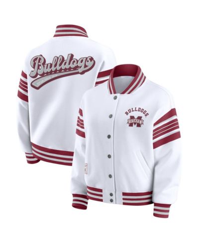 Женская флисовая куртка-свитшот WEAR by Erin Andrews Mississippi State Bulldogs, белая/бордовая