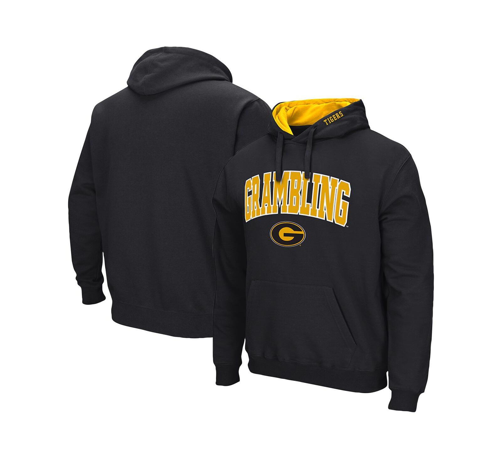 Colosseum Men's Black Grambling Tigers Arch Logo 3.0 Pullover Hoodie