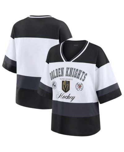 WEAR by Erin Andrews Women's Black/White Vegas Golden Knights Jersey Style T-Shirt
