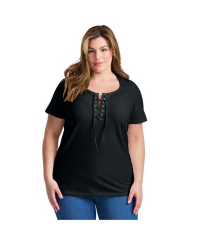 Женский туник-топ Plus Size Lacing Detail от AVENUE