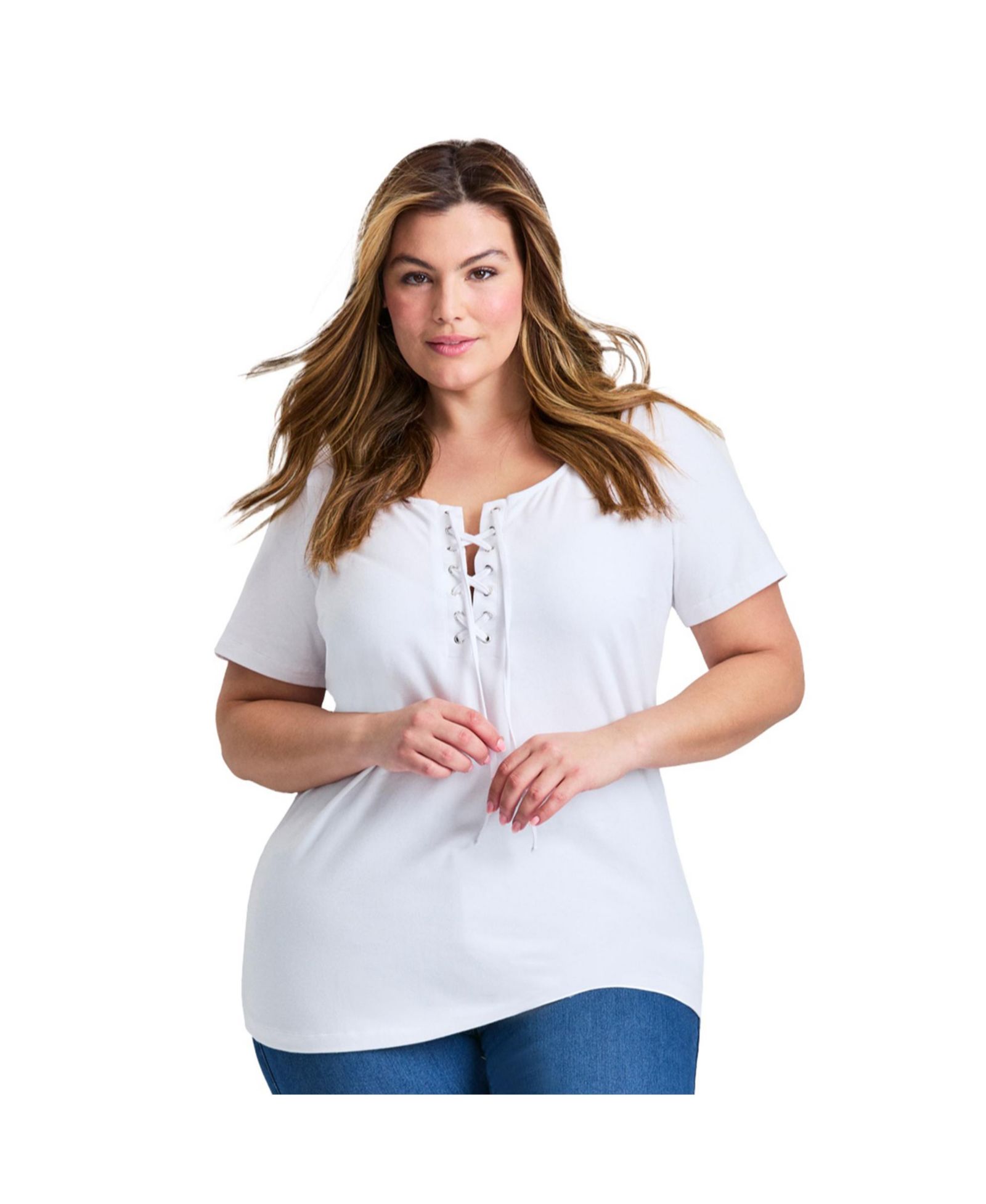 Женский туник-топ Plus Size Lacing Detail от AVENUE
