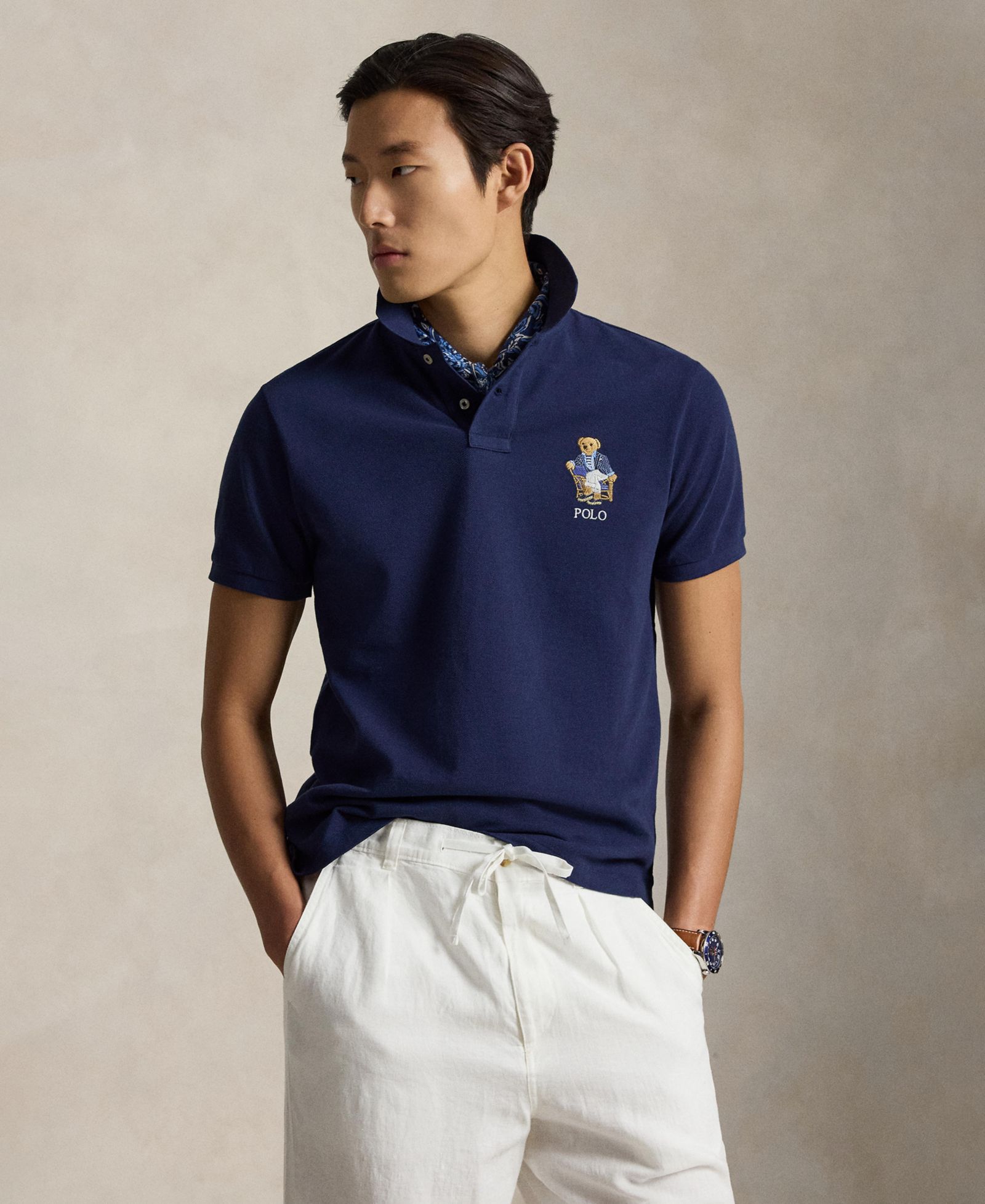 Мужская рубашка-поло Polo Ralph Lauren Custom Slim-Fit Polo Bear
