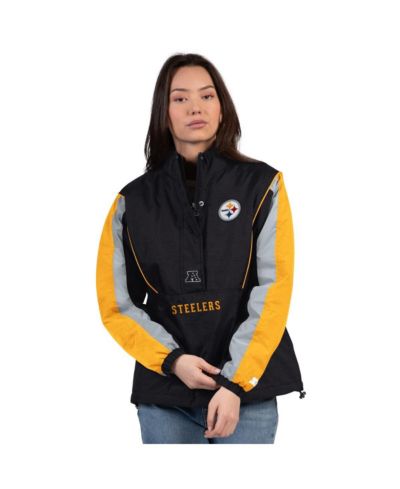 Женский Starter Black/Gold Pittsburgh Steelers Thursday Night Gridiron Half-Zip Jacket