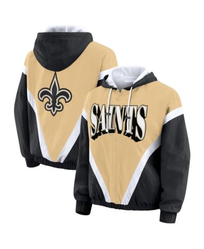 Женский ветрозащитный худи WEAR by Erin Andrews New Orleans Saints Retro Crinkle, золотой/черный